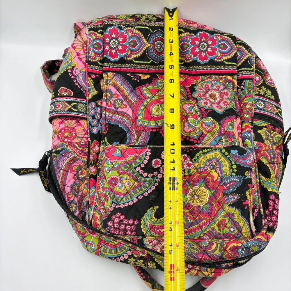 Vera Bradley Midnight Paisley‎ Quilted Cotton Backpack Floral Multi Color Bag